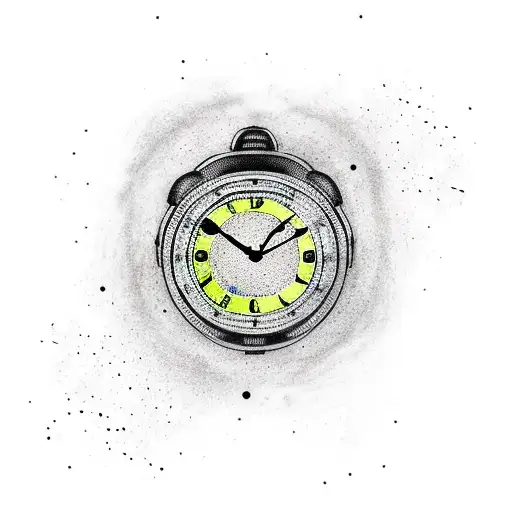 Clock With Alien And Yellow Starts
