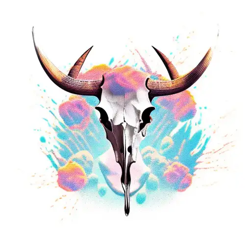 Bull Skull Cactus Sunset