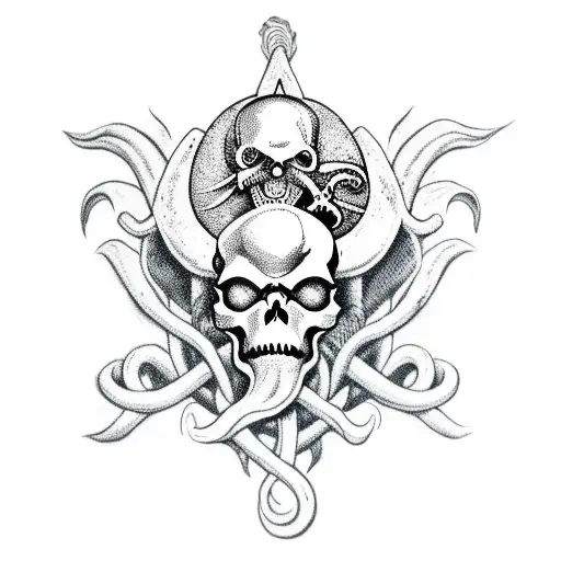 Pirates Skull With Kraken