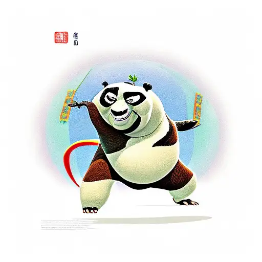 A Scene From Kung Fu Panda With Treecko Practicing Martial Arts