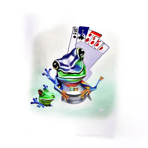 Frog Playing Poker