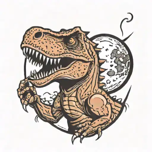 T-rex And A Moon