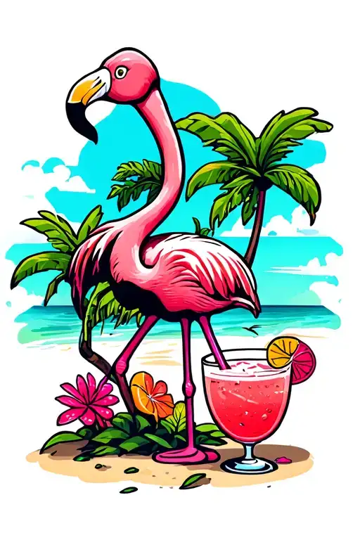 Beach Drink Flamingo Hut