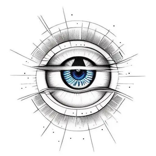 Evil Eye Mini Lines Tattoos Black