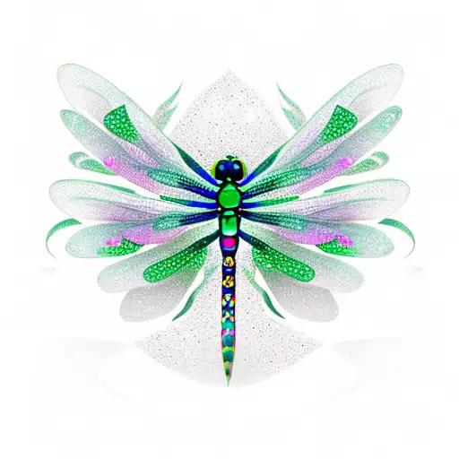 A Dragonfly Made Of Diamonds And Emeralds