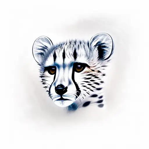 Baby Cheetah Laying Down