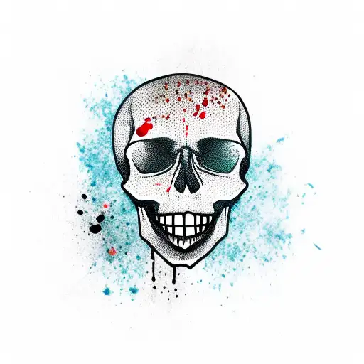 Skull With Black Blood Dripping