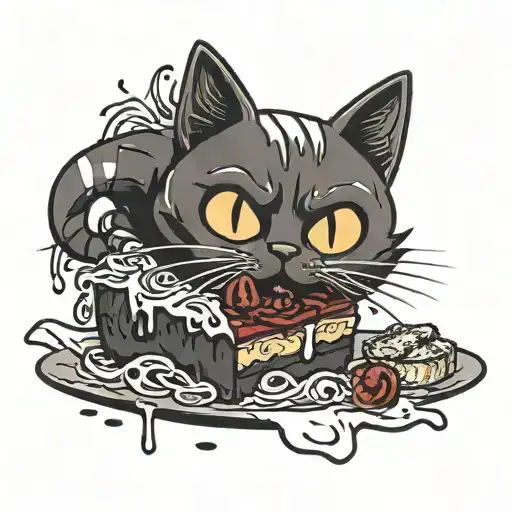 Blood Cat With Lasagna
