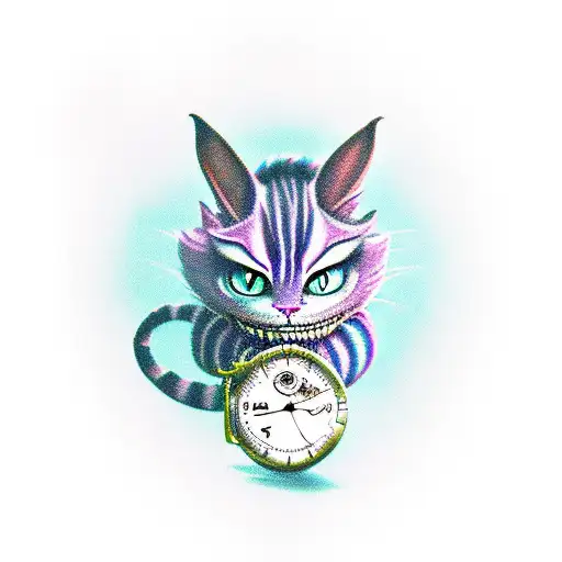 Cheshire Cat With A Pocket Watch Full Sleeve