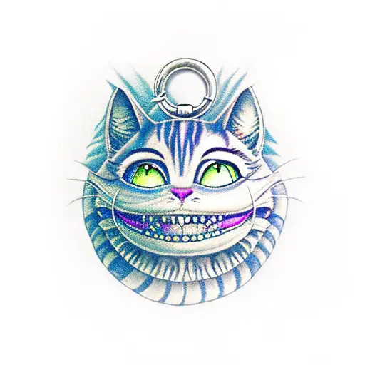 Cheshire Cat With A Pocket Watch