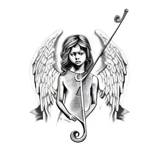 Angel Holding A Treble Clef