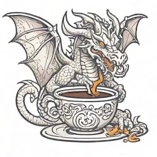 Dragon Heating Up Coffee