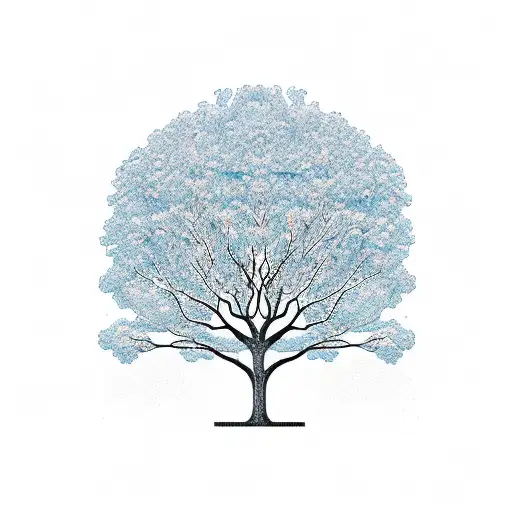 A Whimsical Family Tree With Each Member Represented By A Different Type Of Tree