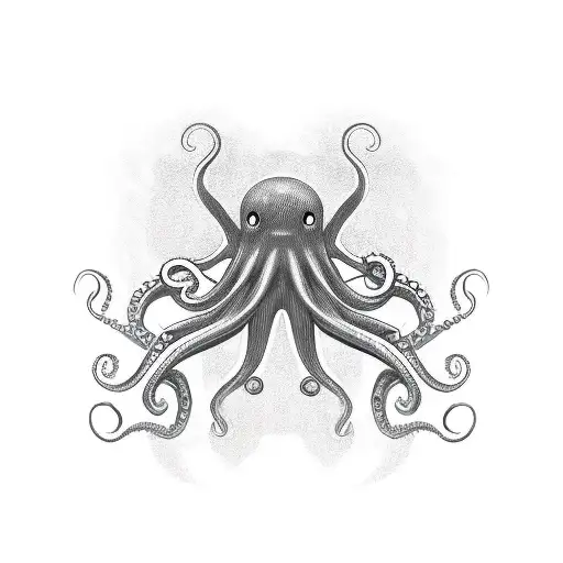 Octopus Crawling On Jedi Symbol