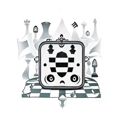 A Guitar And Chessboard Merging Together