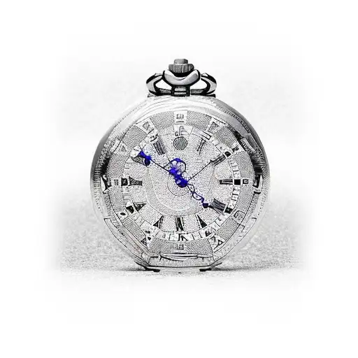 Pocket Watch With All 12 Zodiac Signs To Replace The Numbers