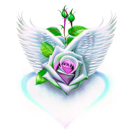 Angel Wing Heart Rose