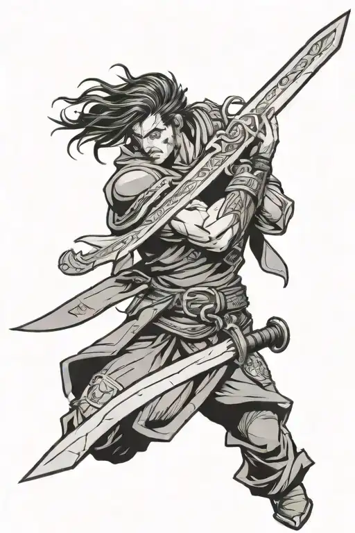 A Single Sword Horizontally