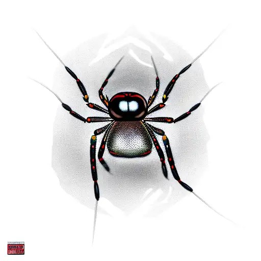 Black Widow Spider With The Number 22 On Its Back