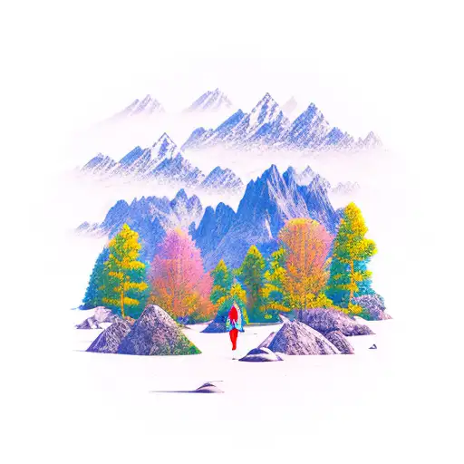 A Traveler Exploring A Mystical Devotional Place Surrounded By Mountains And Nature