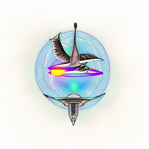 Alien Spaceship Abducting A Goose