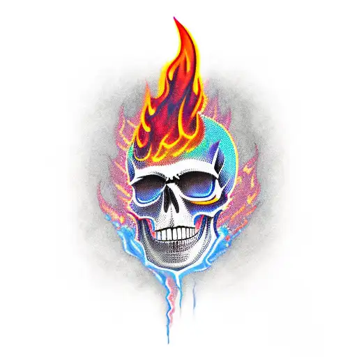 Skull With Flames
