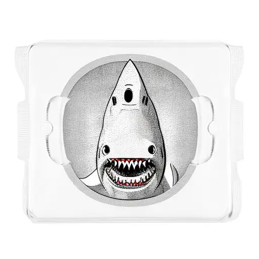 Shark With Maxi Pad On Face With An Apple Pie In A Cardboard Box