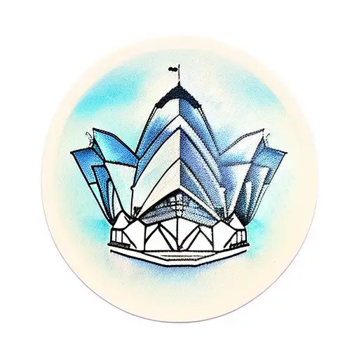 Polaroid Photos Of Sydney Opera House With Color