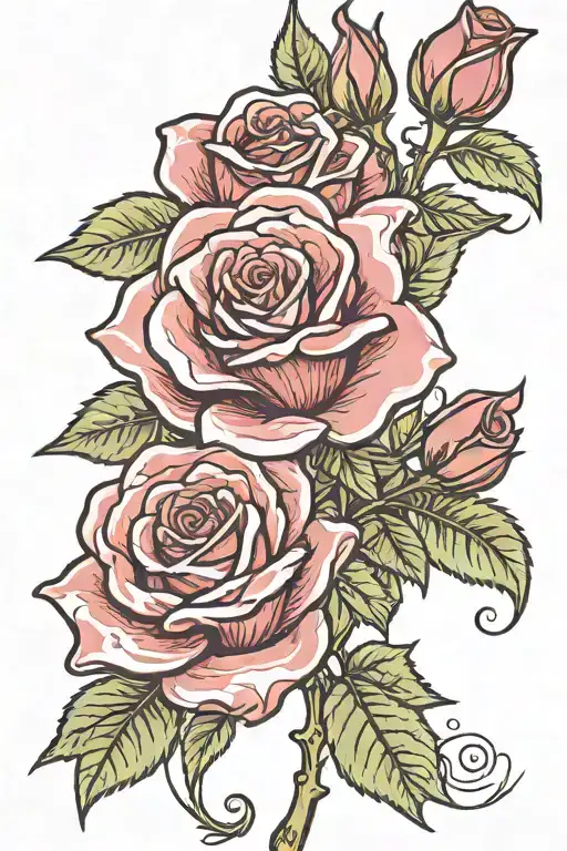 A Large Rose Tattoo Design