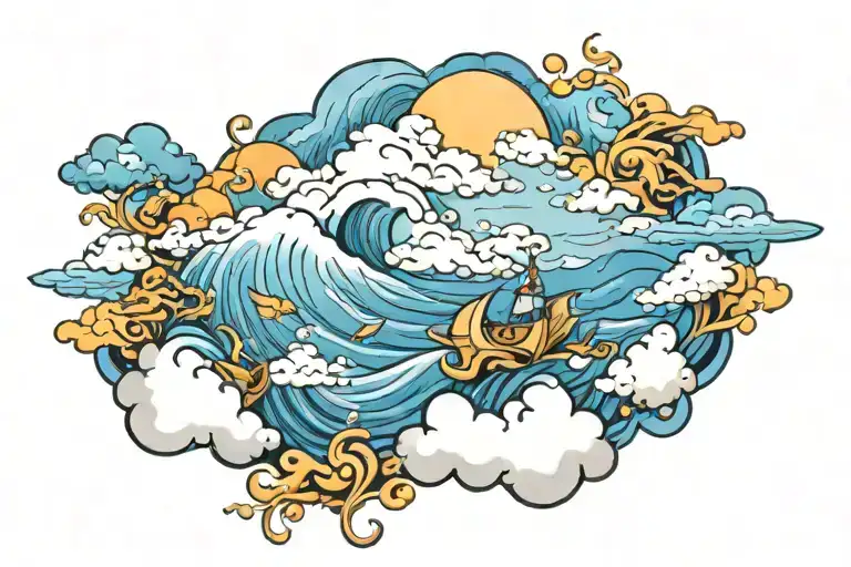 Clouds And Ocean Scene