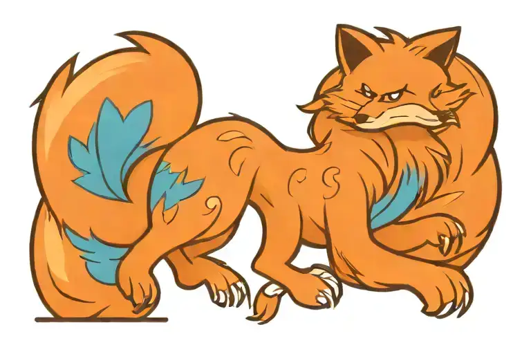 Fox Full Body Prancing Jumping Stretched