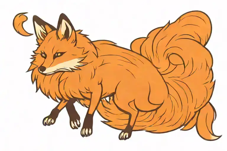 Fox Full Body Prancing Jumping Stretched