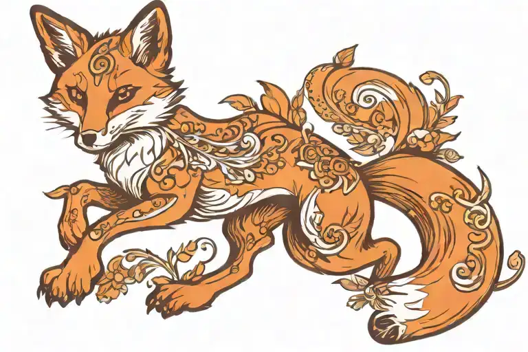 Fox Full Body Prancing Jumping Stretched