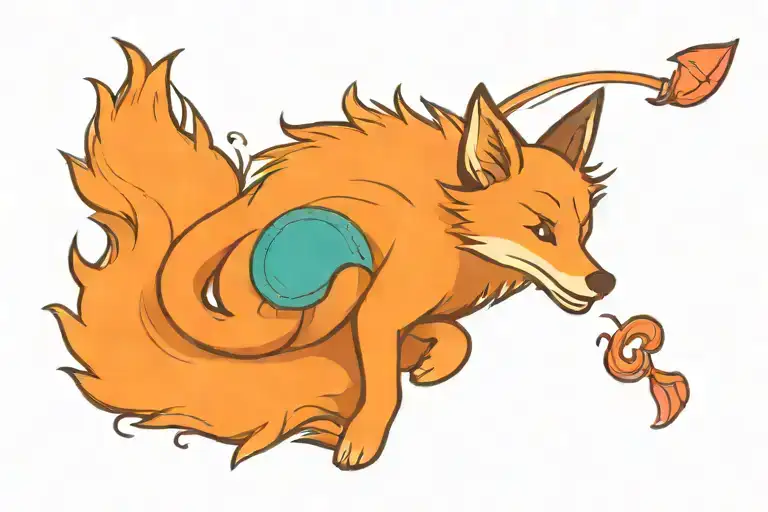 Fox Full Body Prancing Jumping Stretched