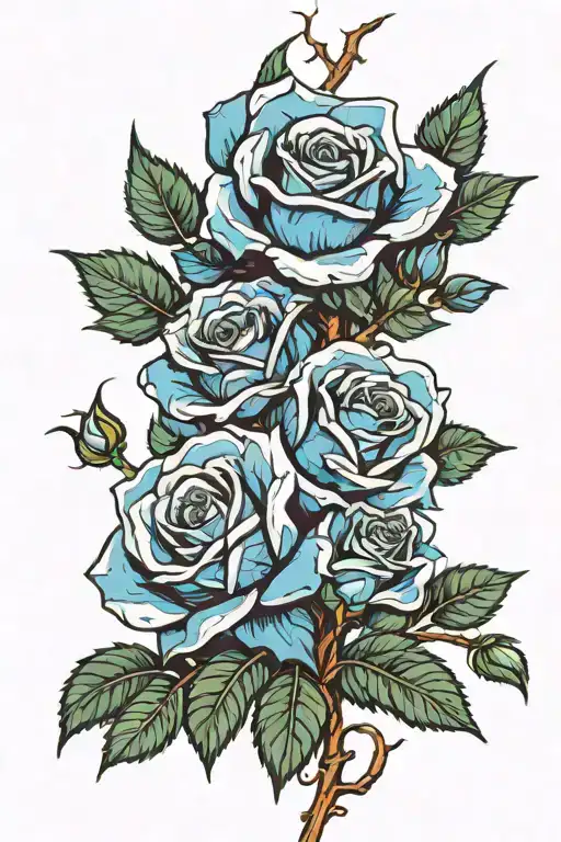 Blue Roses On A Thorn Vine Wrapping