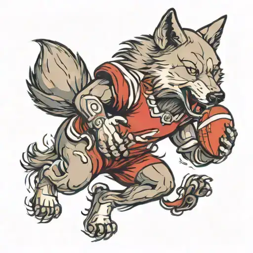 Wolf Playing Football