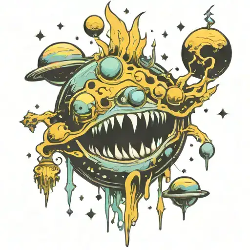 A Trippy Cosmic Scene With Deep Space Elements And A Subtle Nod To Overcoming Personal Demons