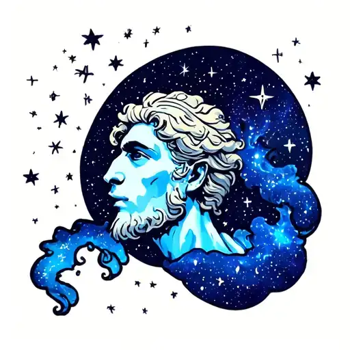 God And Galaxy Filled With Stars