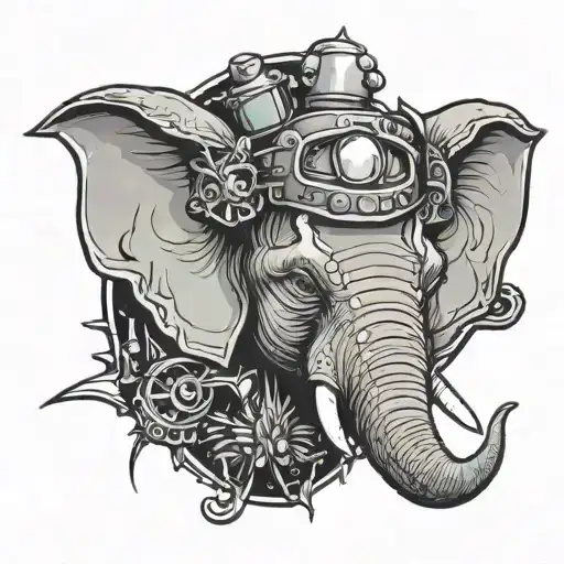 A Punk Rock Elephant Head With Gauged Ears