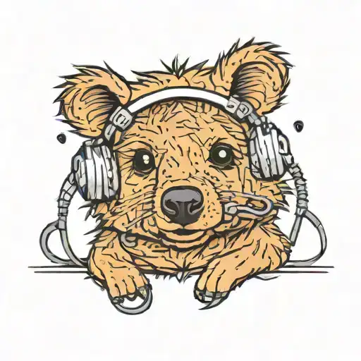 Emo Quokka With Headphones