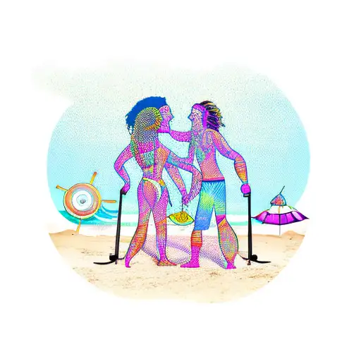 Beach Tribal Couple