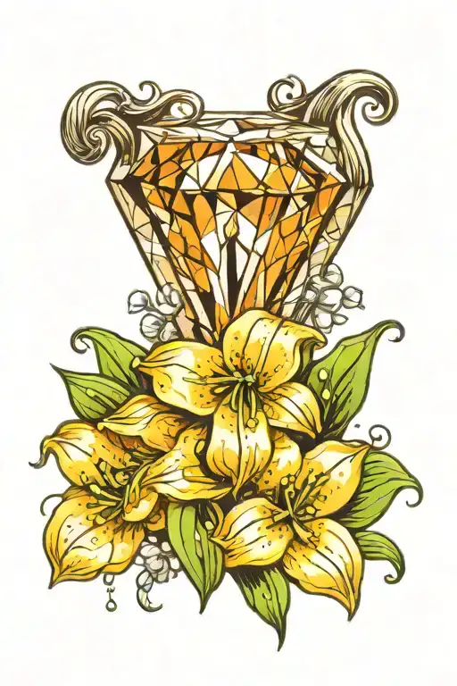 Diamond With Lilly Of The Valley Inside