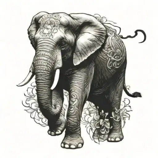 Elephant With Monkey