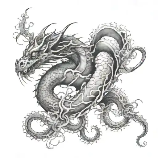 Dragon And Jellyfish And Octopus