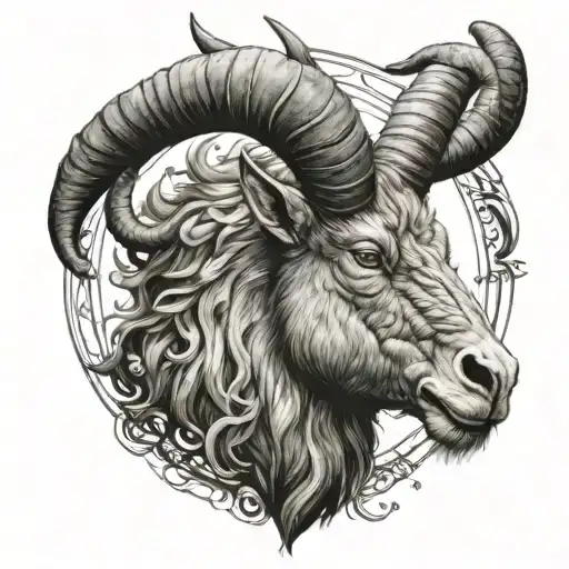 Agressive Capricorn Head