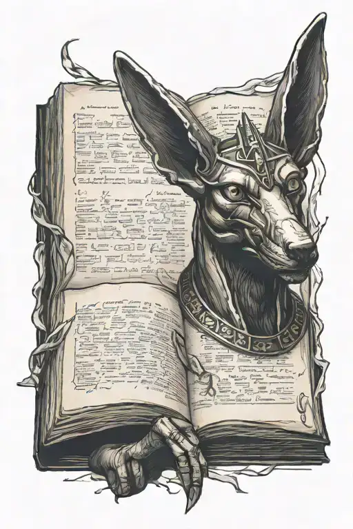 Anubis Holding Open Book