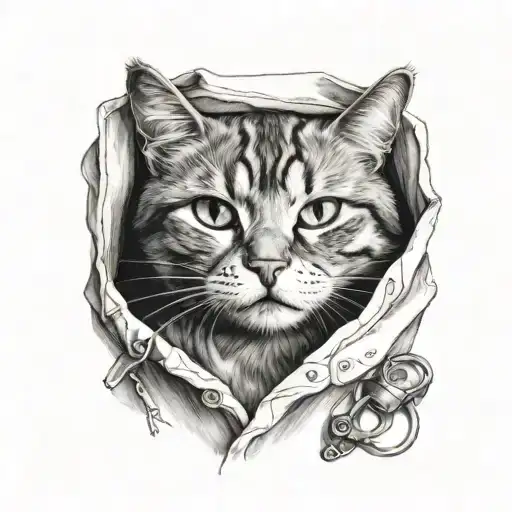 A Cat In The Breast Pocket Of A Shirt