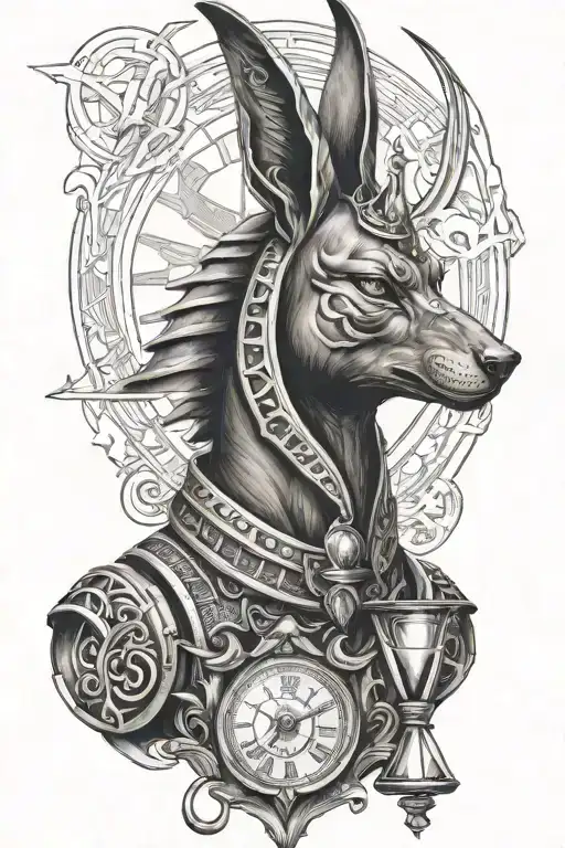 Anubis With Hourglass