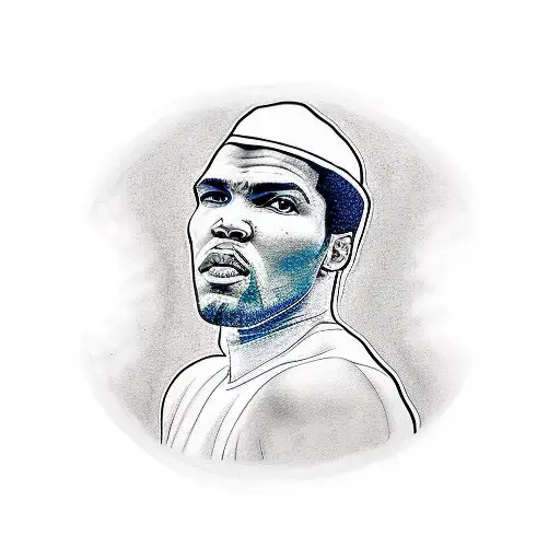 Design A Realistic Portrait Of Muhammad Ali Surrounded By Hip Hop Elements