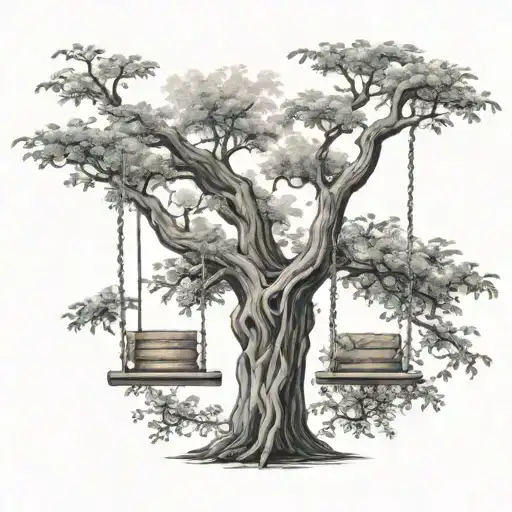 A Tree With Two Hanging Swing